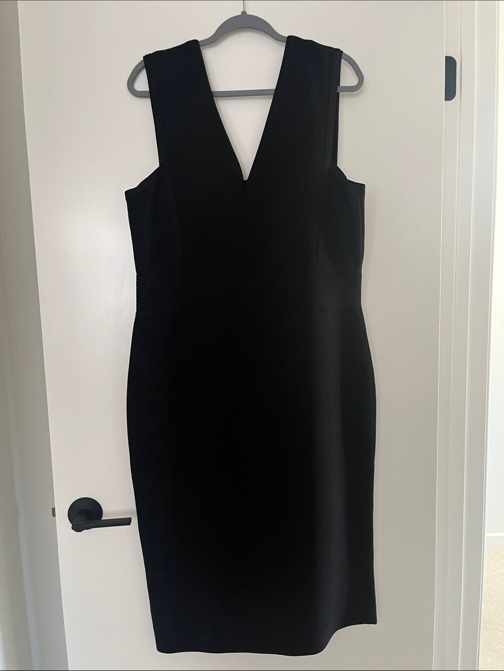 long tall sally Black V-Neck Midi Sheath Dress